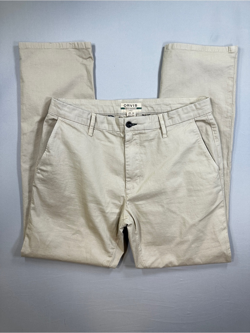 Orvis Men's Cream Straight-Fit Chino Pants 36x34